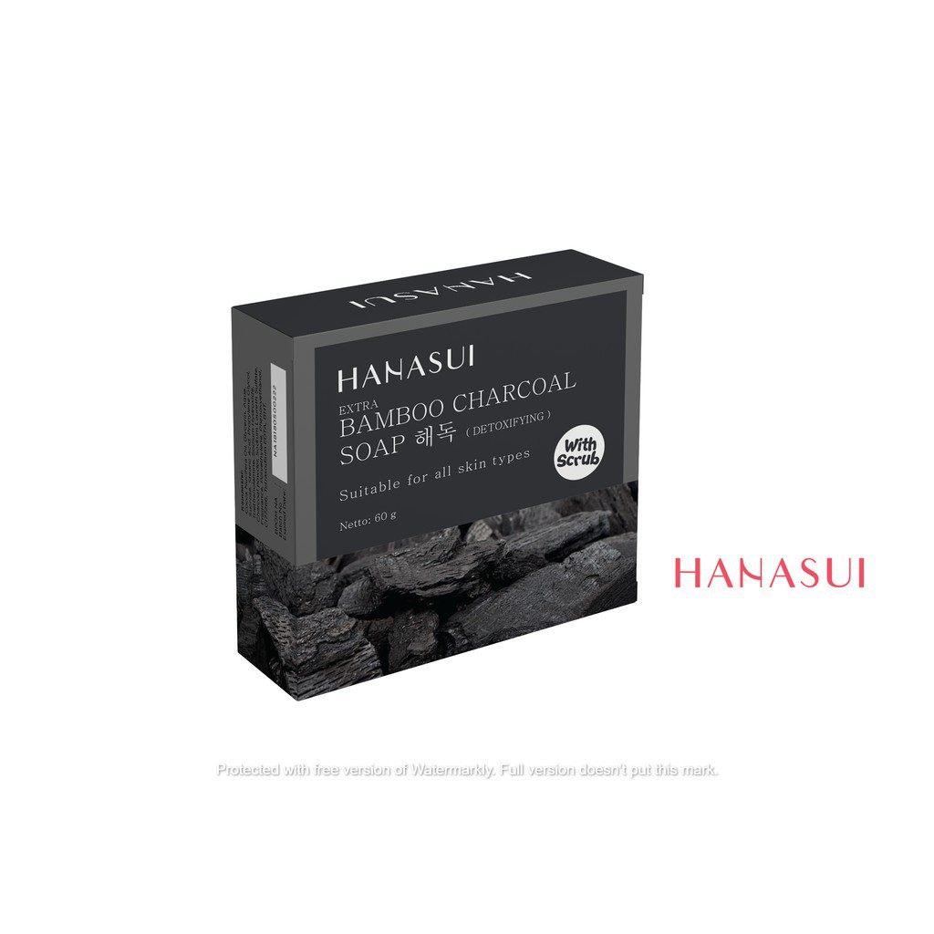 ✨ AKU MURAH ✨Hanasui Bamboo Charcoal Soap with scrub / 60gr