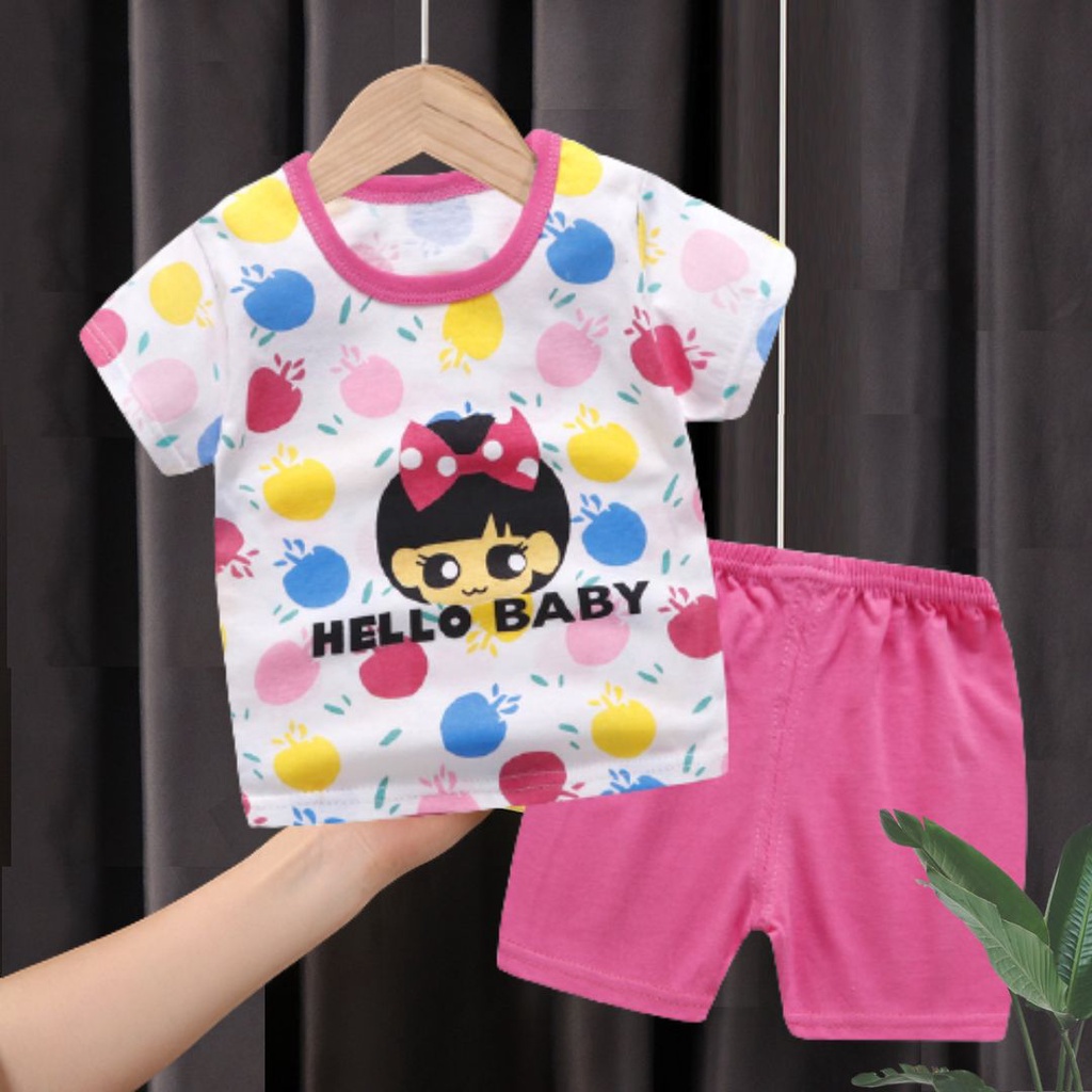 PUNCAK 3.3 stoberi - SETELAN BAJU BAYI IMPORT UMUR 0-24 BULAN/SETELAN BAJU LENGAN PENDEK BAYI TOT3