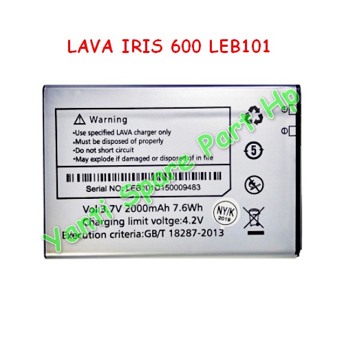 Baterai Lava Iris 600 LEB101 Orignal New