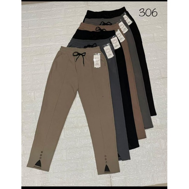 celana jogger zara import wanita variasi kancing merk FH.FM