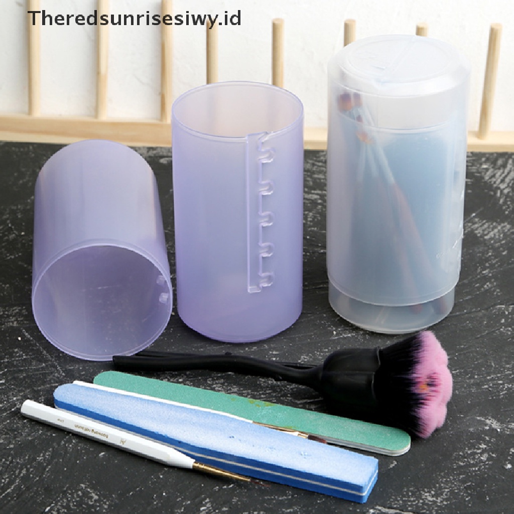 # Alat Rumah Tangga # Holder Penyimpanan Brush Makeup Retractable Bahan PVC Dengan Tutup