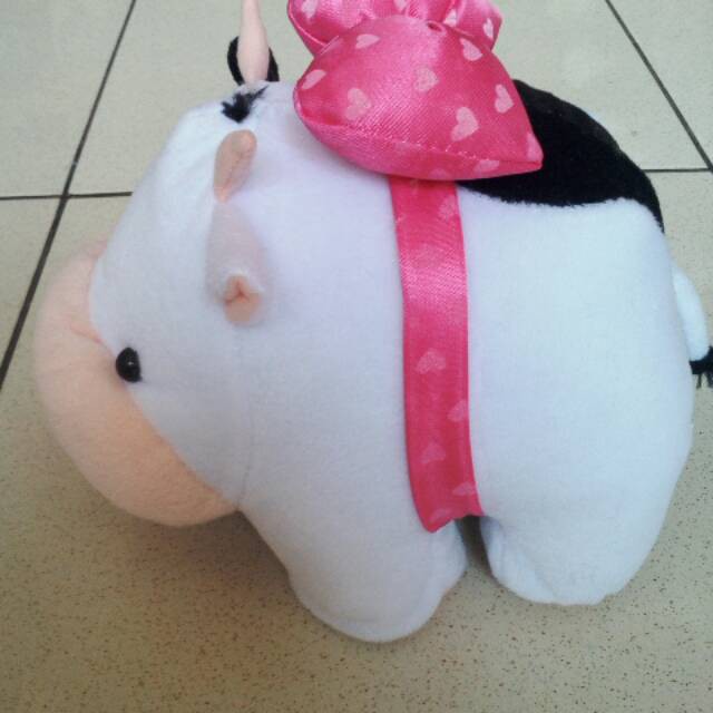 Boneka sapi S PUTIH hitam murah