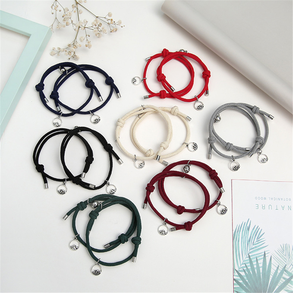 【COD Tangding】6 Colors Magnetic Attract Bracelets Friendship Rope Couple Love Jewelry New Fashion Accessory