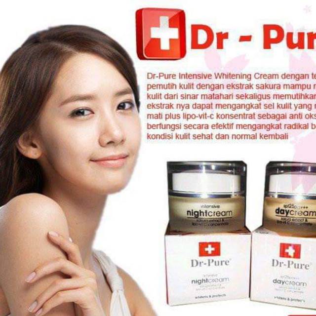 Dr-pure cream / cream DR pure / krim pemutih wajah alami / pencerah wajah sunblock