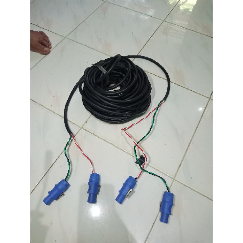 kabel speaker isi 4 panjang 10m sudah lengkap dengan speakon