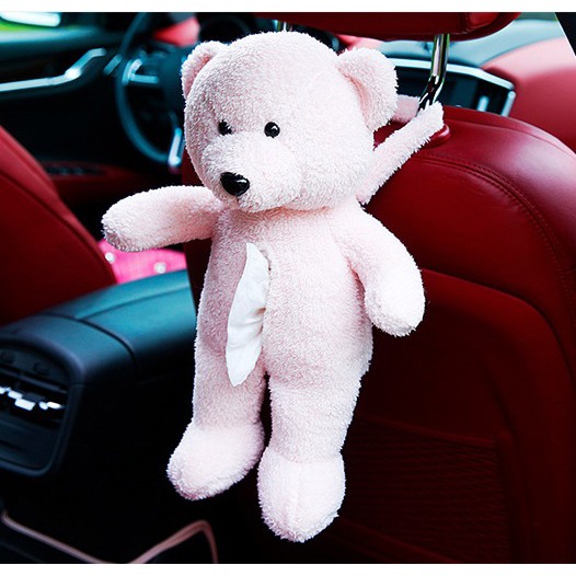 Kotak Tempat Sarung Tisu Tissue Gantung Belakang Jok Mobil Cute Executive Teddy Bear Beruang Lucu