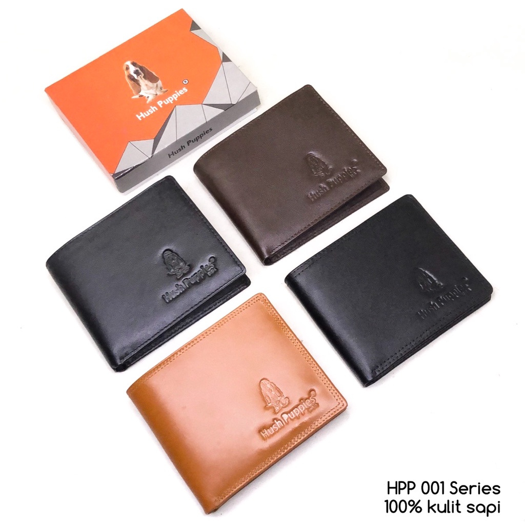 dompet pria hushpuppies 001 black kulit sapi asli dompet murah