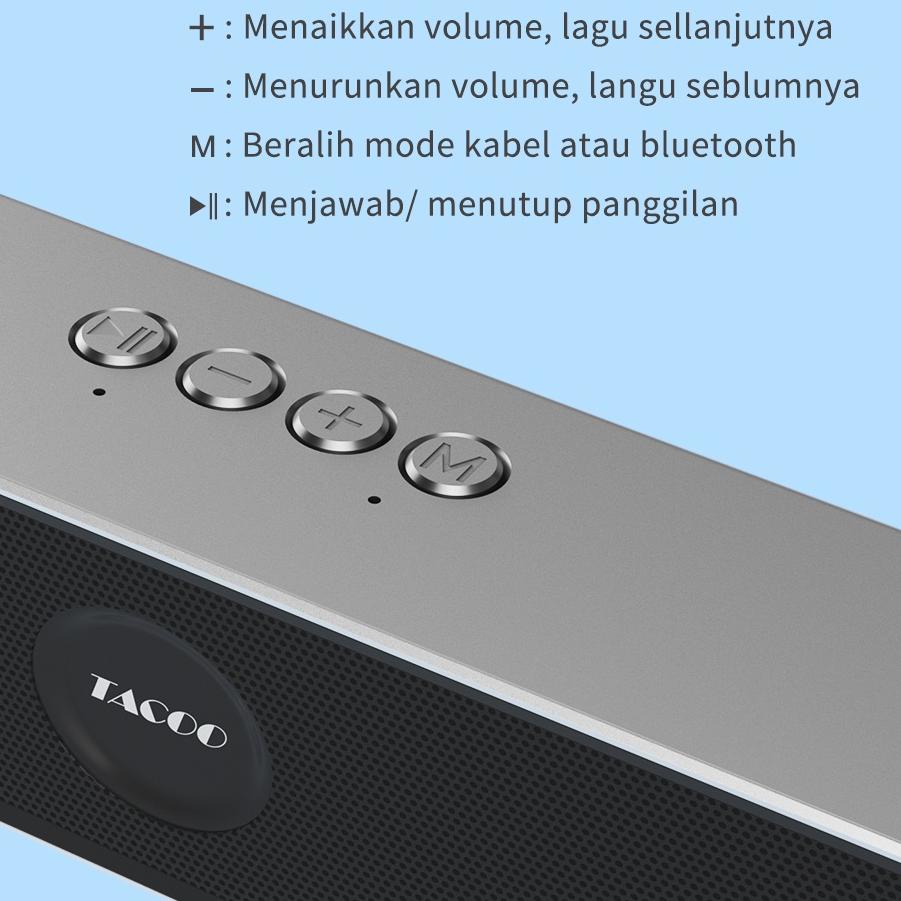 Banyak Dipakai.. TACOO Bluetooth Speaker HY-68 Deep Bass Hi-Fi Sound 1200mAh (8 hour) - Garansi Sela