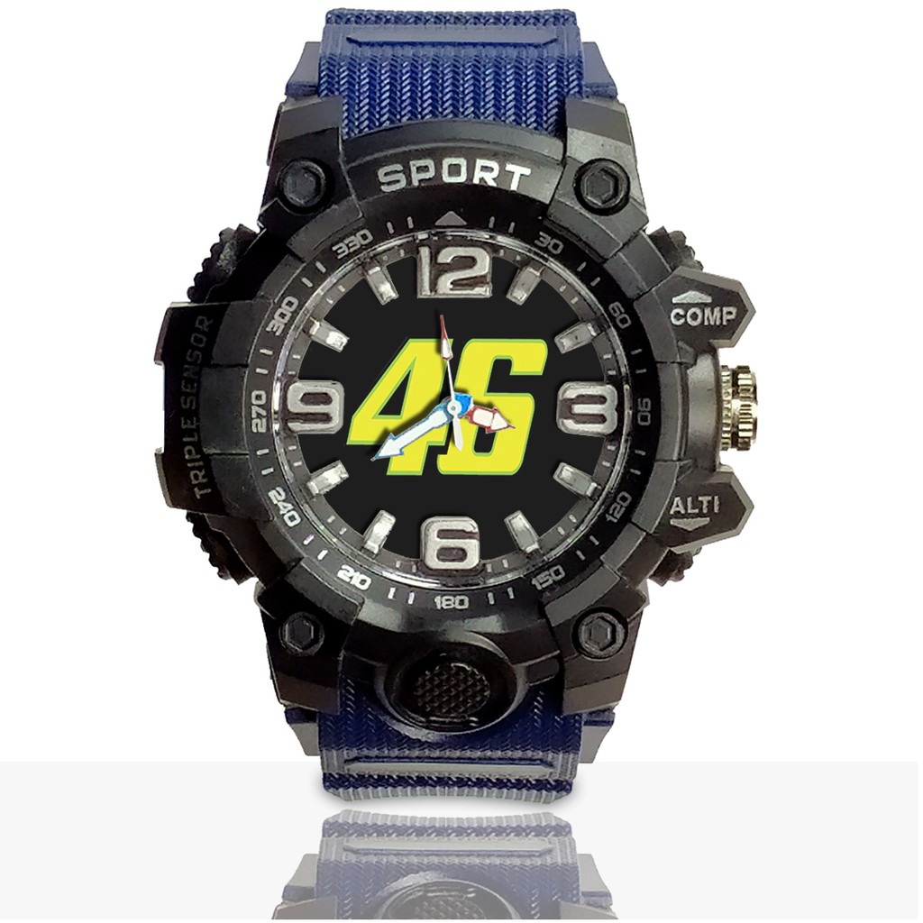 Jam Tangan Custom VALENTINO ROSSI 46 Ruber- Water Resistant