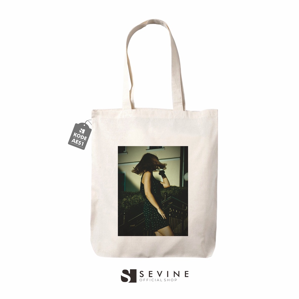 Sevine Tote Bag Resleting Tas Wanita Totebag Custom Desain Retro Vintage - AES