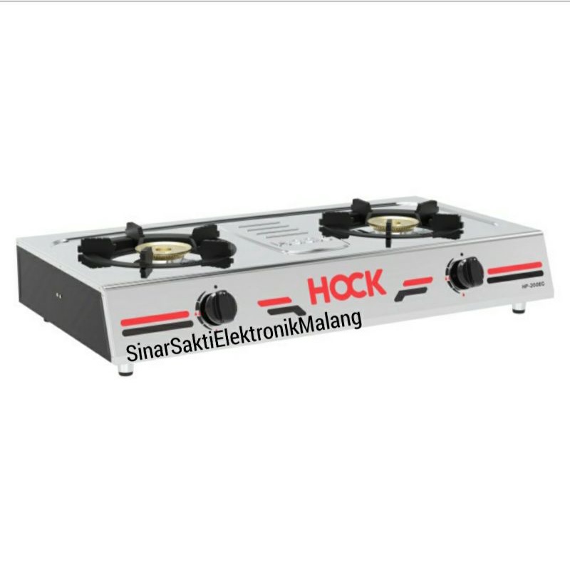 Hock Kompor Gas 2 Tungku Hock Elegant Gold HP-200EG Stainless HP 200EG Malang Garansi Resmi