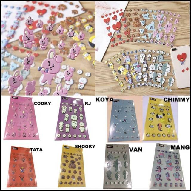 READY STOCK BTS BT21 STICKERS TIMBUL