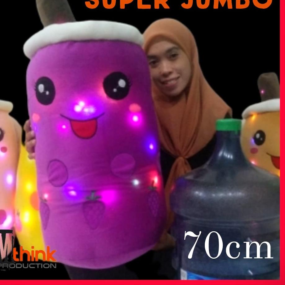 Modern.. Bantal boba super jumbo lampu LED 70 cm boneka boba terbesar murah kualitas baik