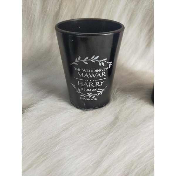 Souvenir Gelas H10 Doff/Glossy  Hitam/Putih/Dongker