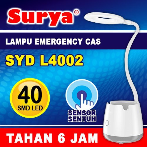 Surya Lampu Belajar Emergency SYD-L4002 Flexible Sensor Sentuh 40 SMD Light LED Super Terang