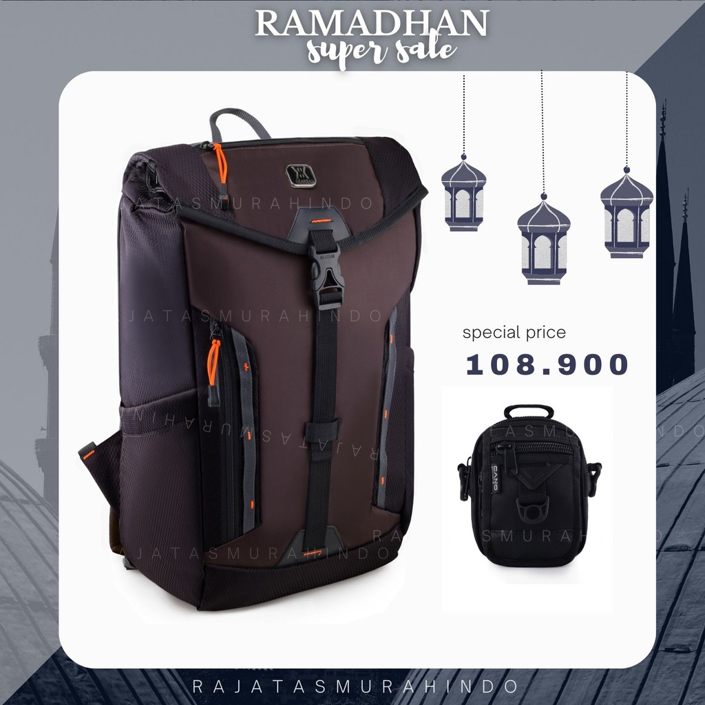 Tas Ransel Pria Gear Bag Dynasty Backpack + Raincover FREE Mini Cano