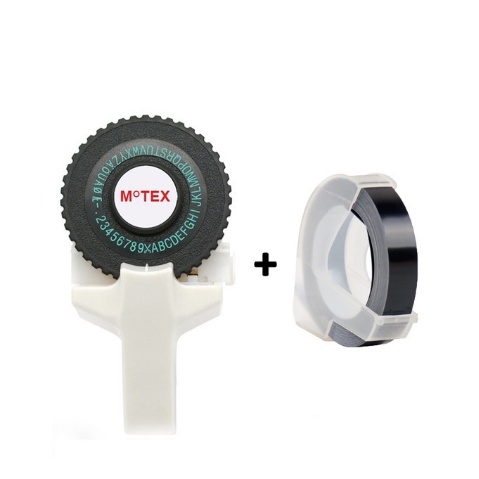 MOTEX Dymo Embossing Label Maker Printer Label DIY Manual Typewriter Tape Capital Mesin Pembuat-Putih