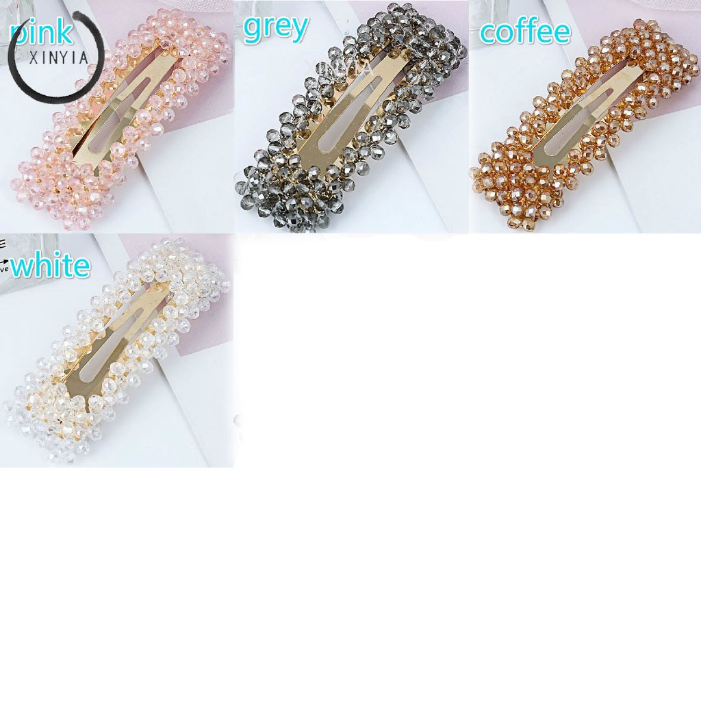 Jepit Rambut Hairclip Model Barrette Dengan Crystal Gaya Korea Wanita Hairpin