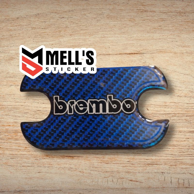 stiker timbul emblem master rem brembo biru carbon stiker motor stiker master rem yamaha biru