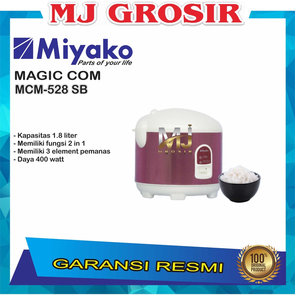 MAGIC COM MIYAKO MCM 528 SB MCM528SB TEFLON 1.8 LITER MURAH