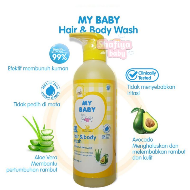 My Baby Hair &amp; Body Wash Pump 385ml / Sabun Mybaby 2in1 Pump 385ml