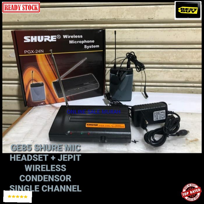 G85 Shure Mic Wireless system Single headset bando klip clip on kancing kerah mik wireles microphone mikrophone profesional pro karaoke audio sound vokal vocal panggung dj studio Jepit baju Condensor sensitif aux G85   BISA SEGALA JENIS AUDIO UNIVERSAL  S