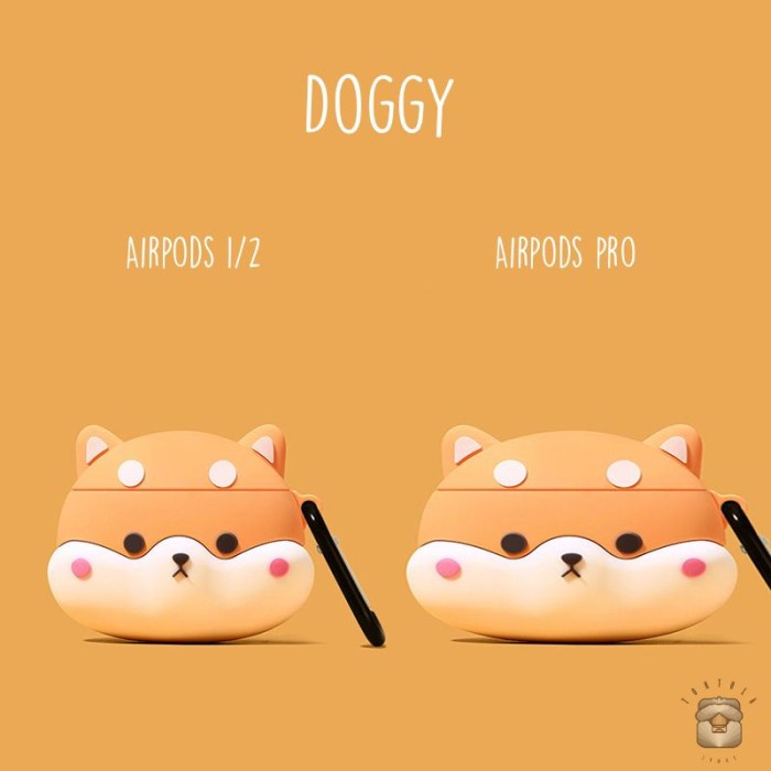 Airpods 1/2 Airpods Pro Airpods Case 3D Rubber + Strap Doggy - Airpods 1/2