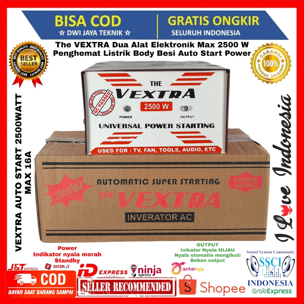 The VEXTRA Dua Alat Elektronik Max 2500 W Penghemat Listrik Body Besi Auto Start Power