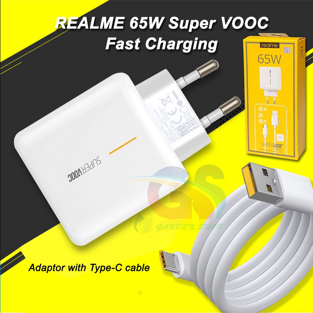 [ ORI 100% ] Charger Realme 65W Super Vooc Casan Super Vooc Realme Type C