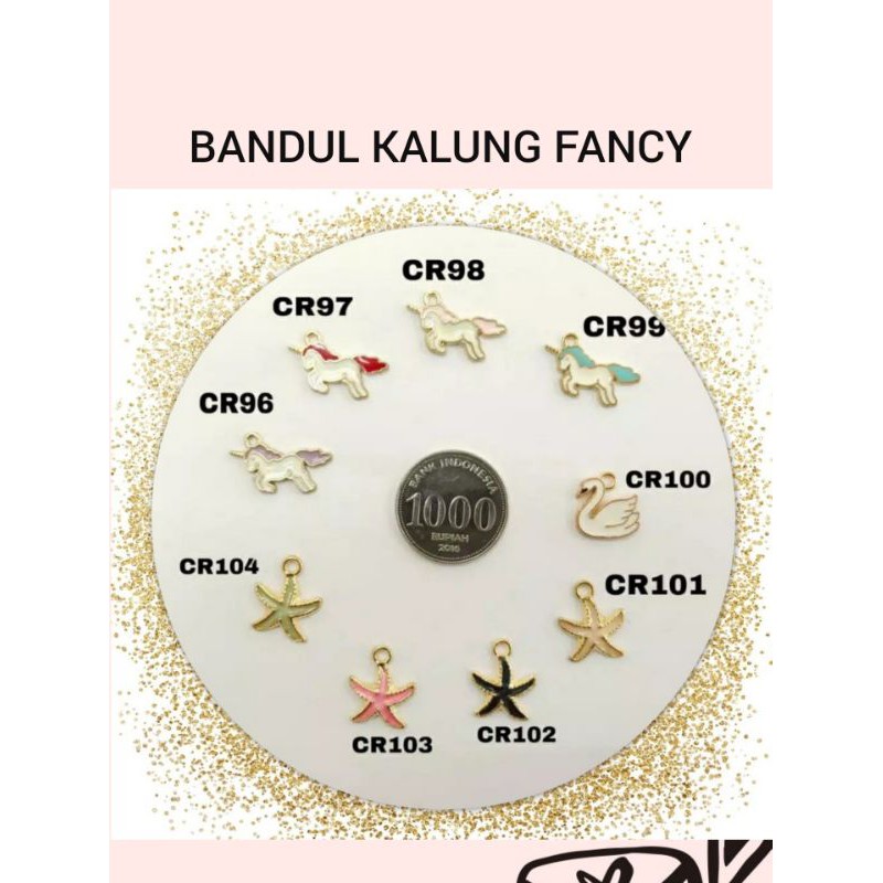 1PC - LIONTIN CR96-104 | BANDUL KALUNG ANAK |  CHARM UNICORN | STARFISH | SWAN