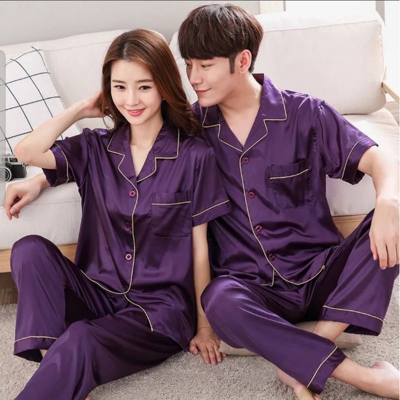 Baju Setelan Piyama Dewasa Lengan Pendek  / Baju Tidur Murah