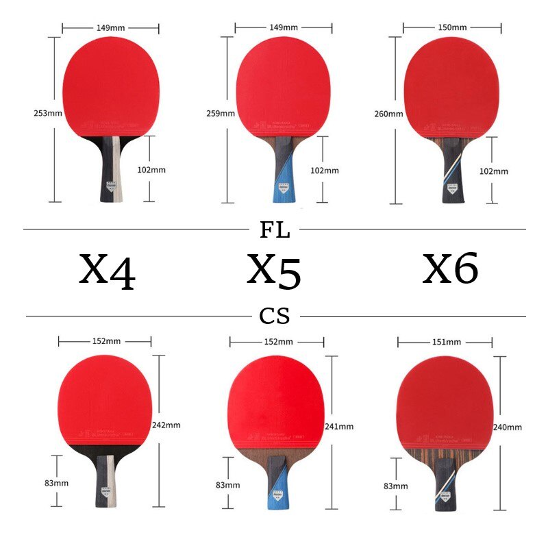 2pcs Kokutaku X4 / X5 / X6 Raket Tenis Meja / Ping Pong Bahan Karet Dengan 7 Bilah Kayu