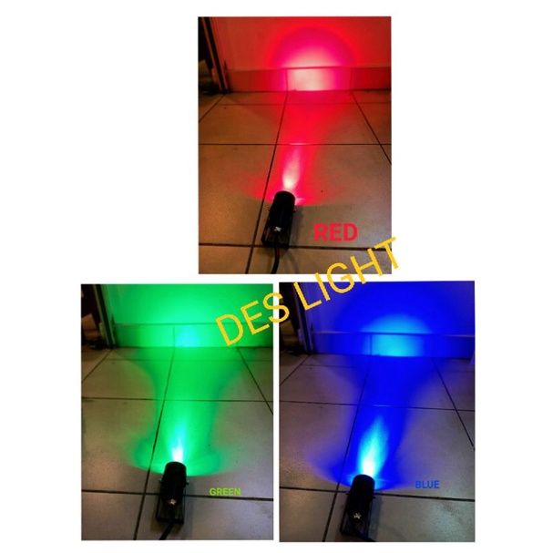 Lampu Taman Sorot LED 3watt/3w MERAH - HIJAU - BIRU