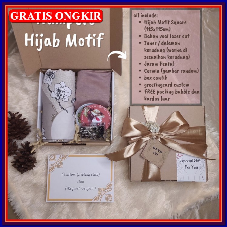 

Hampers Idul Fitri / Hampers Packaging Exclusive / Hampers Puasa / Hampers Ramadan / [Hampers Hijab Square Motif] Hamper