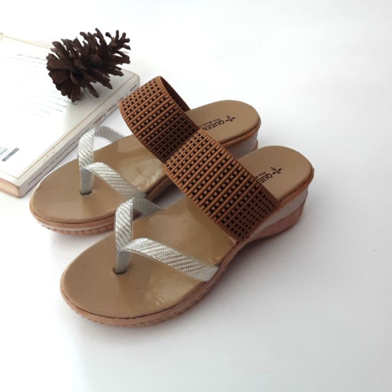 Sandal anak perempuan wedges japit selop | sandal party hak wedges anak perempuan