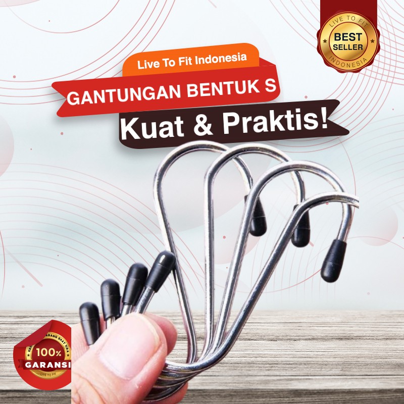 Gantungan Hook Pakaian Barang Serbaguna Kuat Bentuk S Isi 4 Pcs