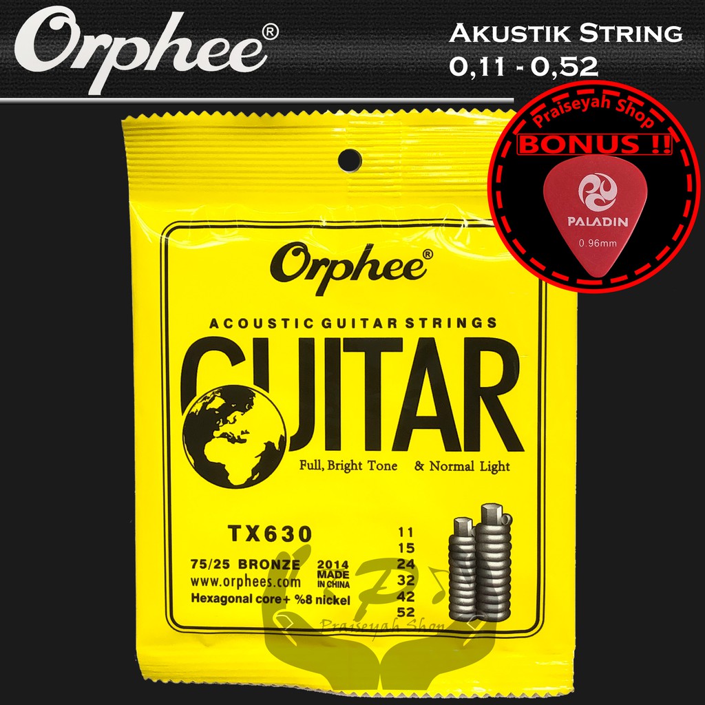 Senar Gitar Akustik String 0,11 Orphee TX 630 Original TX630 Set