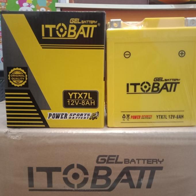 ORIGINAL - AKI MOTOR VESPA PRIMAVERA ITOBATT YTX7L 12V 8Ah AKI GEL KERING