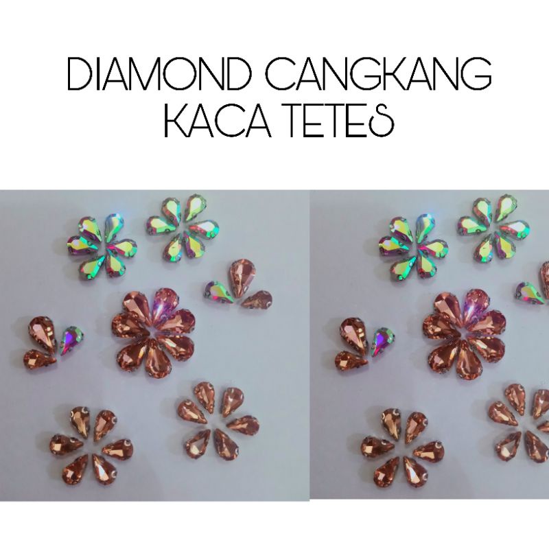 PERMATA/DIAMOND CANGKANG KACA TETES -+500BJ BAHAN CRAFT *G 23 4*