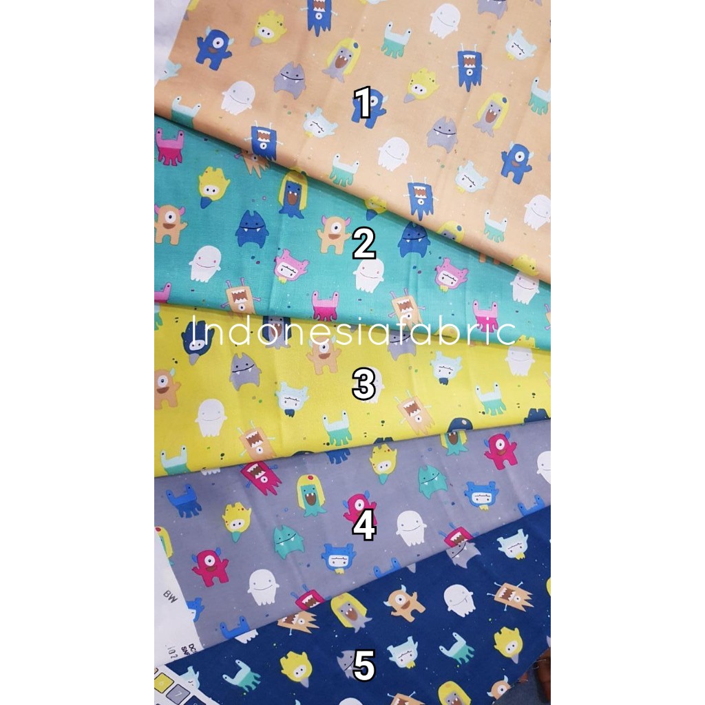 Kain KAtun Rayon Zara motif Monster