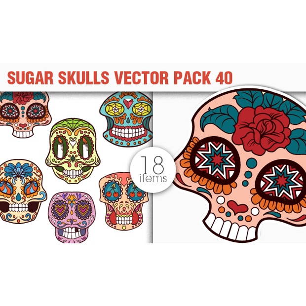 Designious - Sugar Skulls Vector Pack - Coreldraw