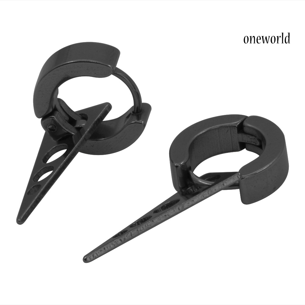 OW@ Fashion Women Men Cool Punk Stainless Steel Spike Ear Studs Huggie Earrings