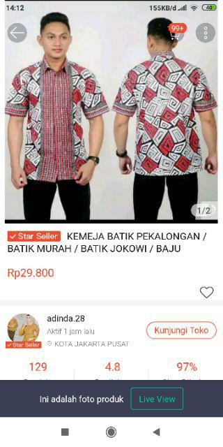 Kemeja Batik Pekalongan / Batik Murah / Batik Jokowi / Baju Kondangan / Baju Batik / Kemeja Batik