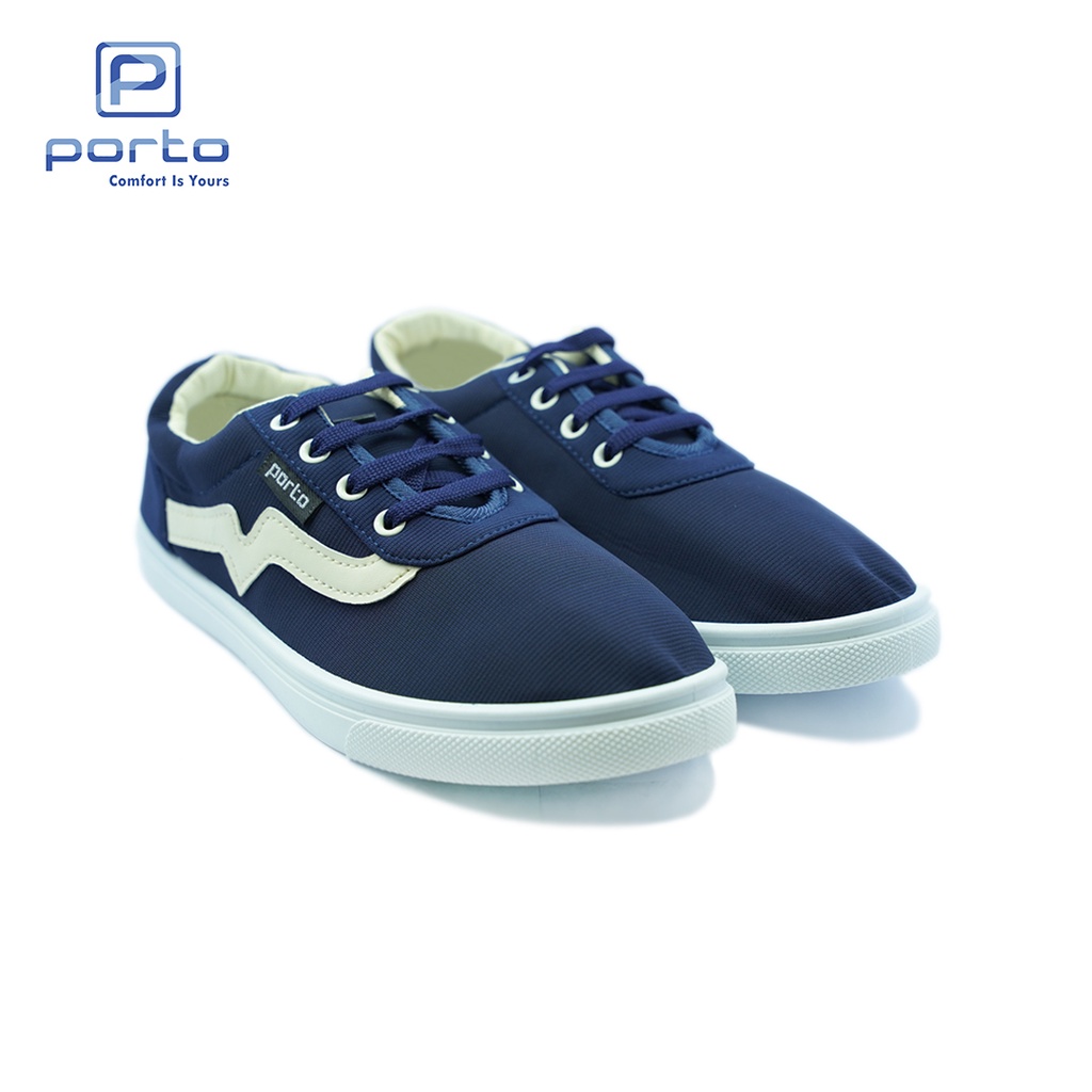 AB010M - Porto Leveling Sepatu Sneakers Pria Size 39 - 43 Simple Casual Nyaman Terbaru Casual Original