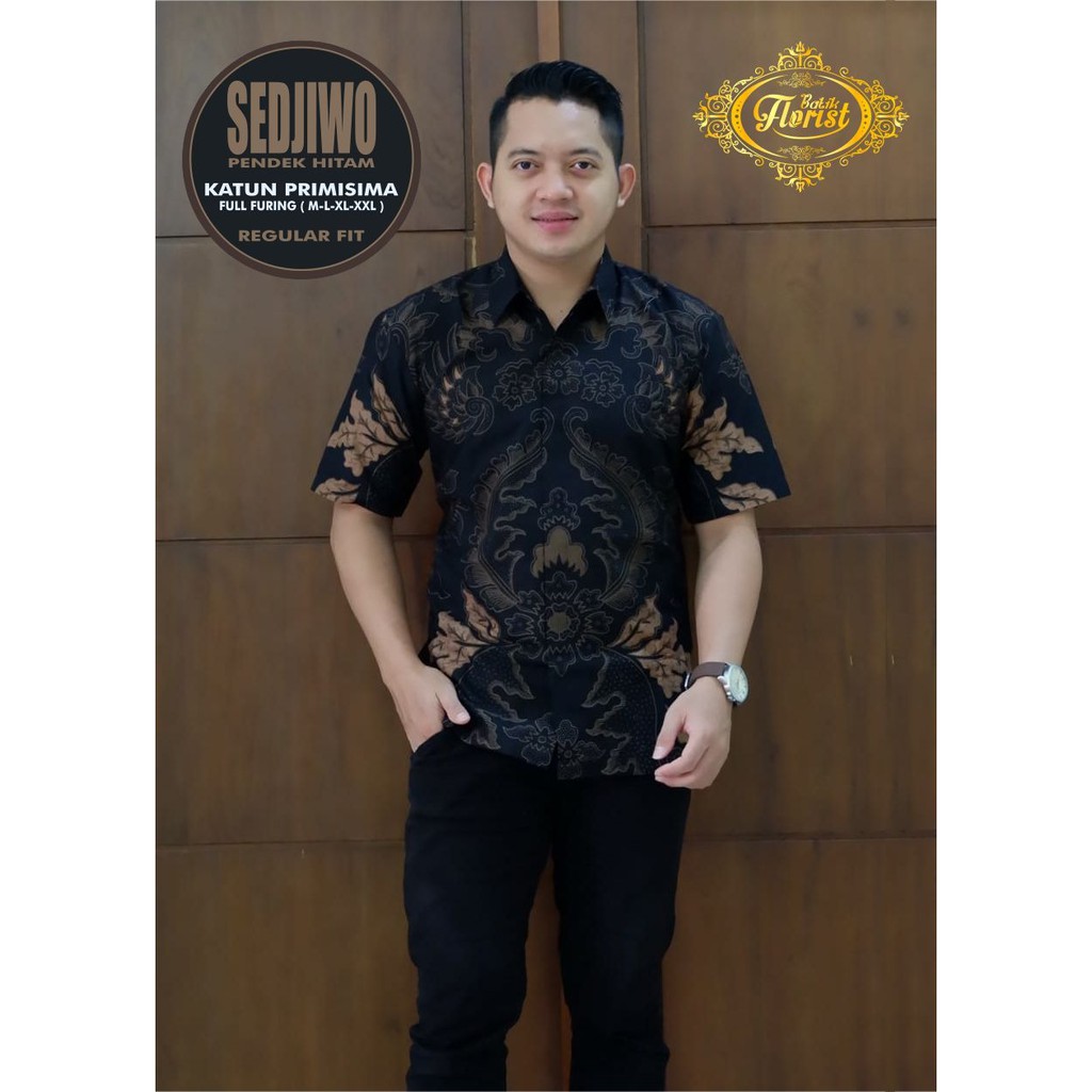 SEDJIWO Kemeja Batik Pria Full Furing Bahan Katun Halus Primisima