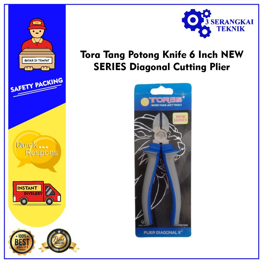 Tora Tang Potong Knife 6 Inch NEW SERIES Diagonal Cutting Plier