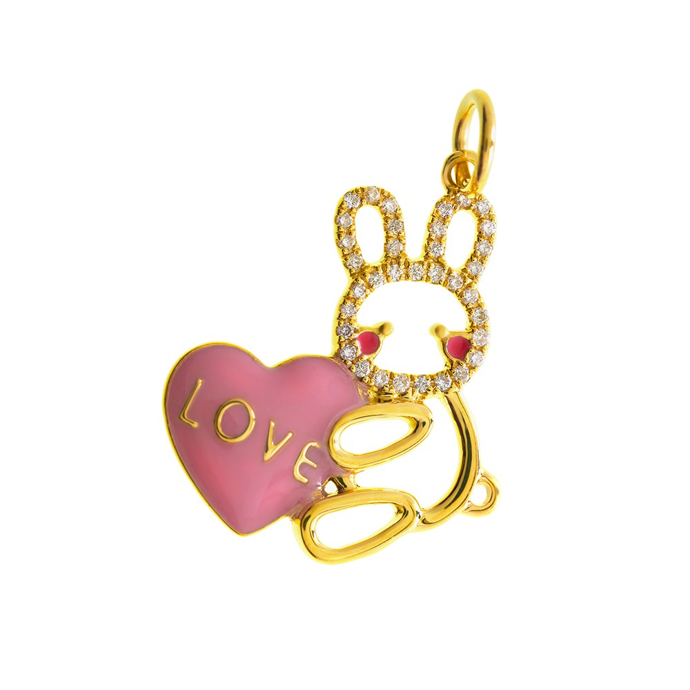 Liontin Berlian dan Emas 75% Sherry Love Heart