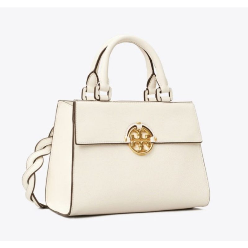 Tory Burch Miller Top Handle Satchel White Leather