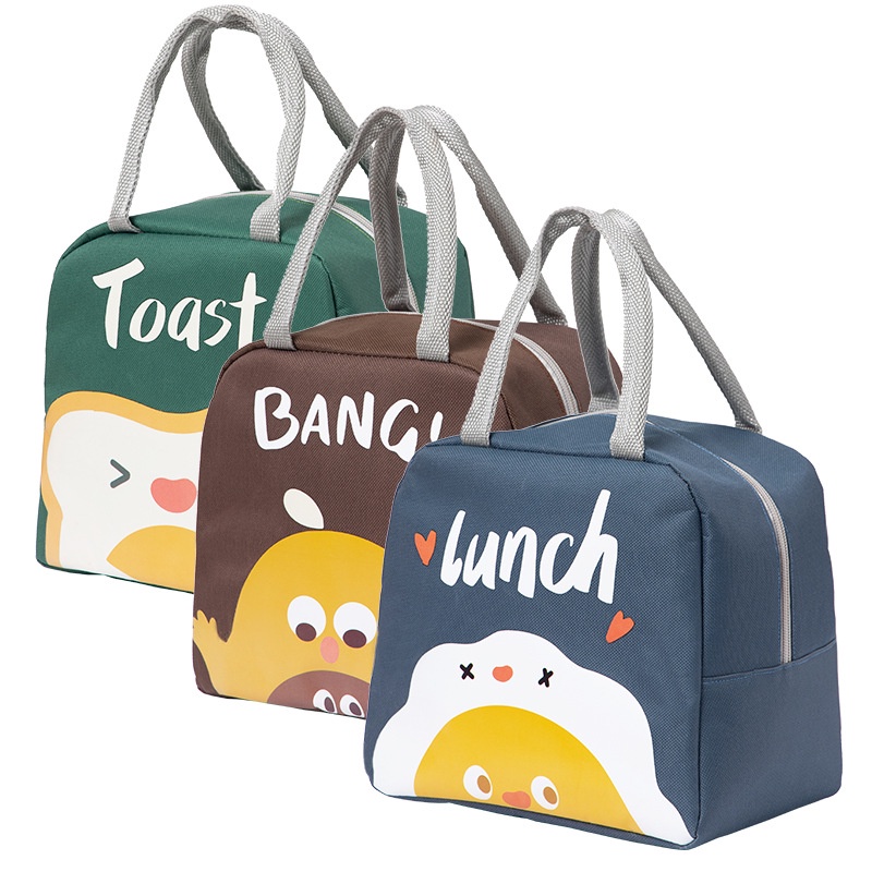 Lunch Bag Kantong Tas Bekal Kotak Makan Cooler Bag Simpel Tahan Air &amp; Minyak Aluminium Foil Tas