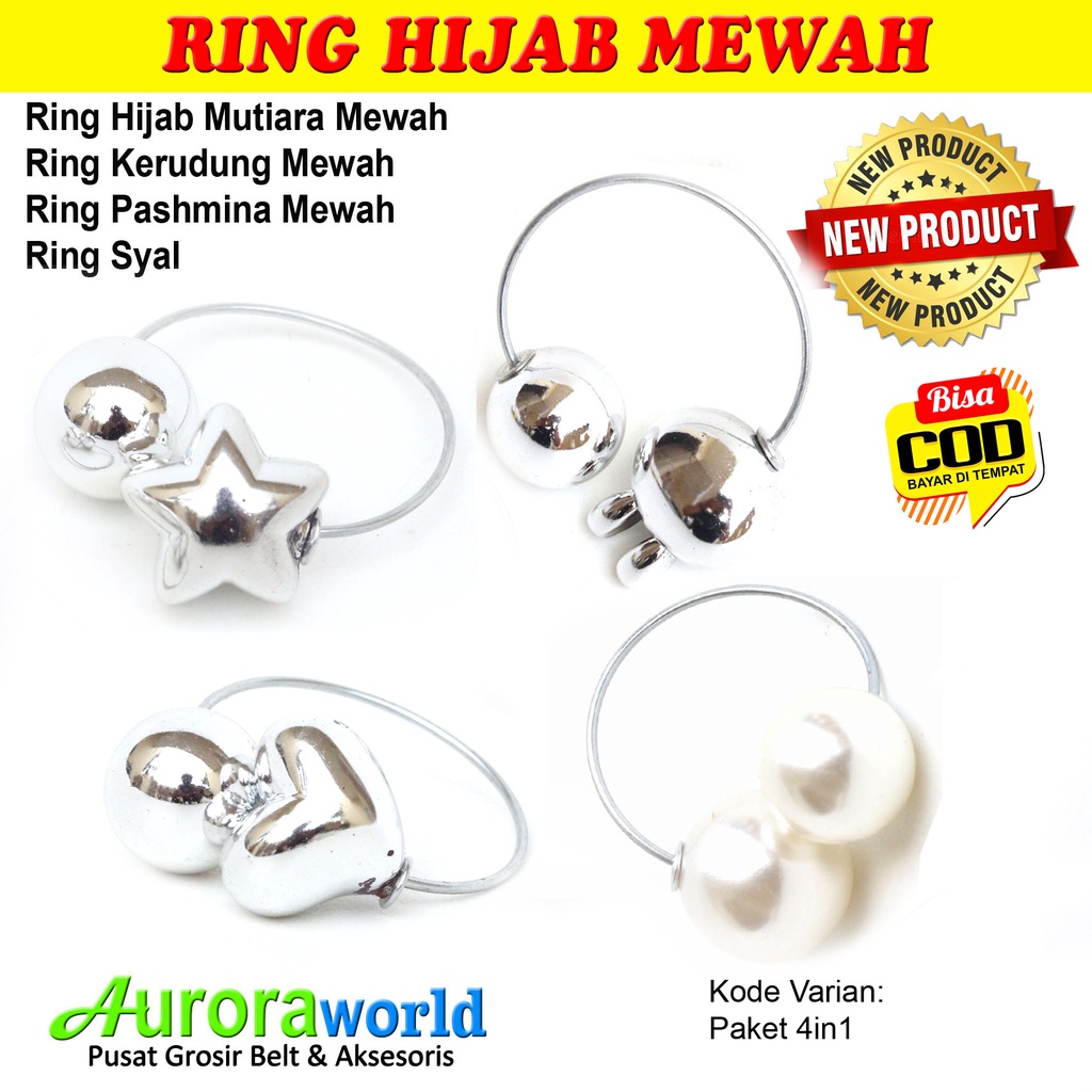 AURORAWORLD Ring kerudung ring hijab ring syal ring jilbab Terbaru bisa COD